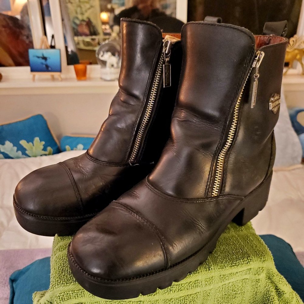 Cool Harley-Davidson Ladies Blk Leather Moto Boots